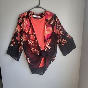 Susan Graver liquid Knit tank and wrap set